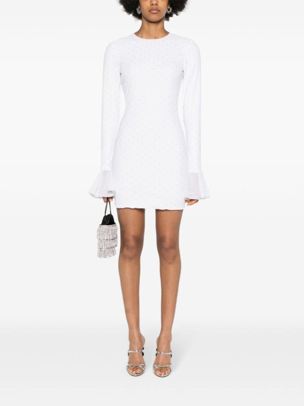 ROTATE BIRGER CHRISTENSEN White Crystal-Embellished Mini Dress | Browns Cocktail & Party Dresses