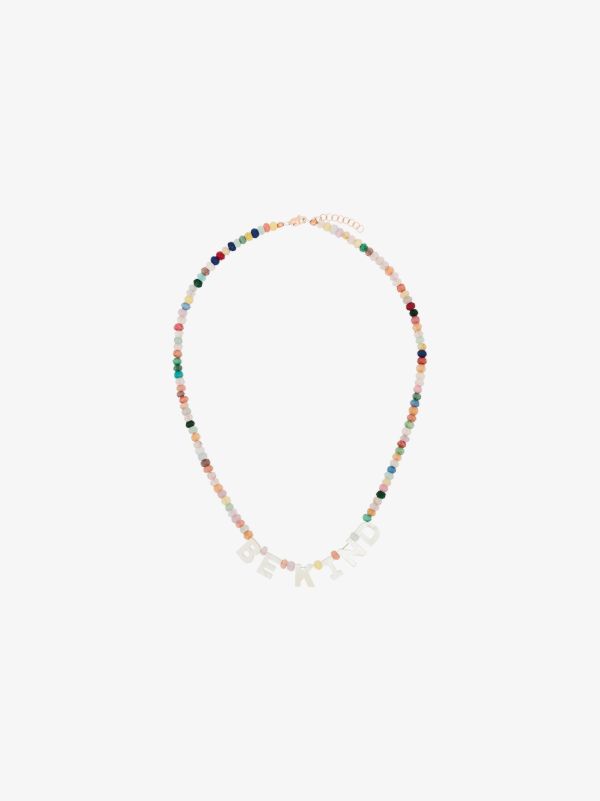 Roxanne First 14K rose gold Be Kind beaded jade necklace | Browns Fine Necklaces
