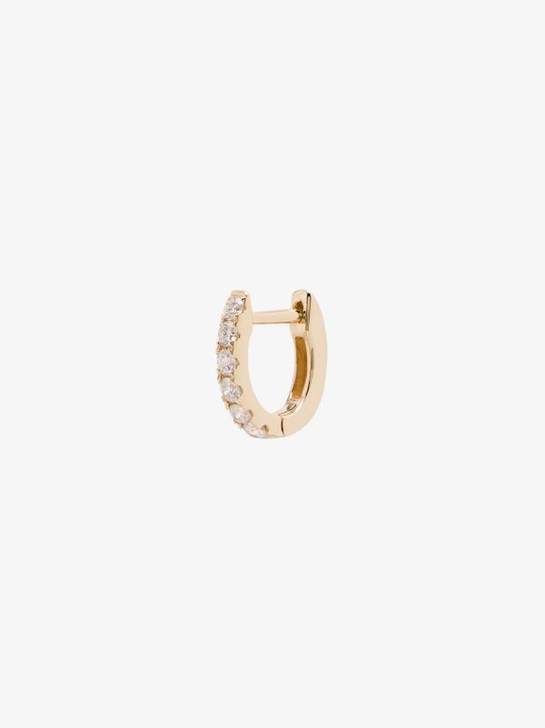 Roxanne First 14K yellow gold mini chubby diamond hoop earring | Browns Earrings