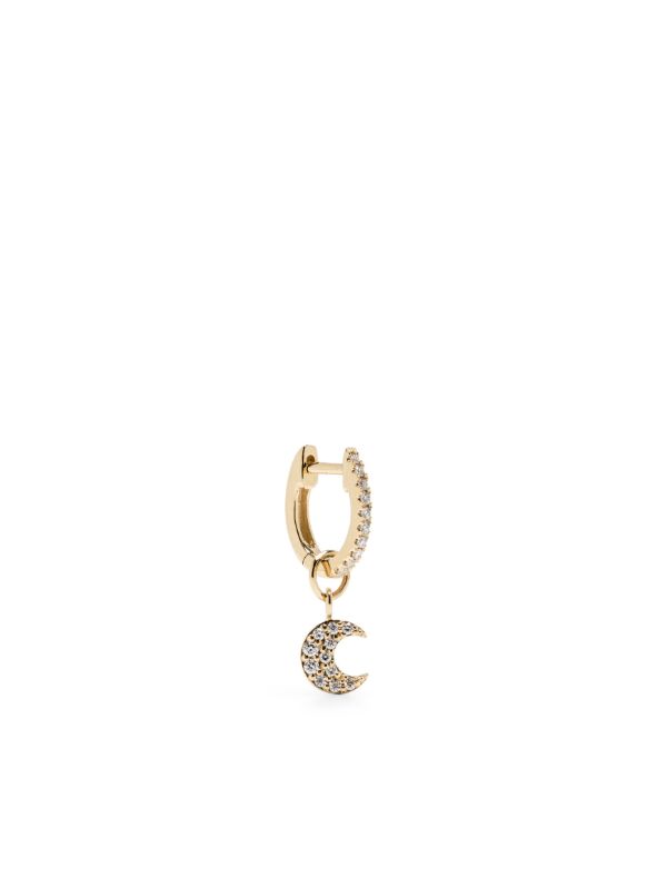 Roxanne First 14K Yellow Gold Sapphire Moon Hoop Earring | Browns Earrings