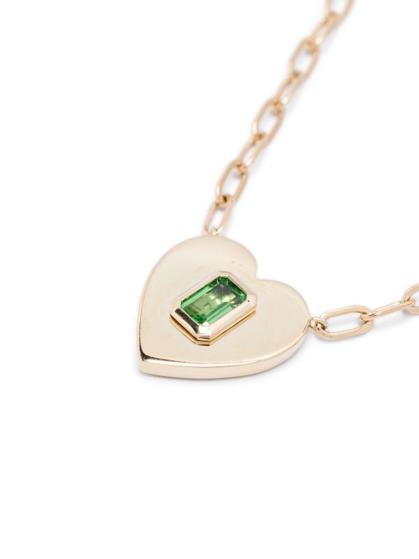 Roxanne First 14kt Yellow Gold Heart Garnet Necklace | Browns Necklaces