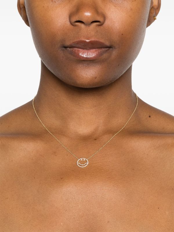 Roxanne First 14kt Yellow Gold Smile Diamond Necklace | Browns Necklaces