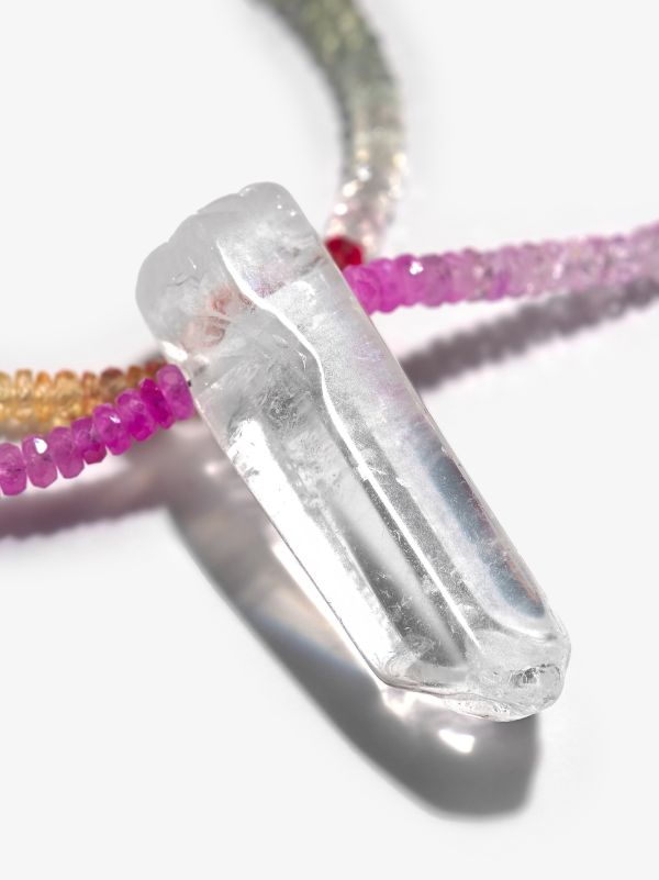 Roxanne First 9K Yellow Gold Beaded Sapphire Amulet Necklace | Browns Fine Necklaces