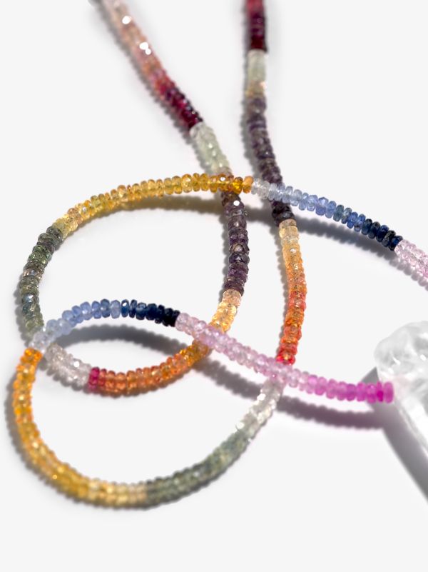 Roxanne First 9K Yellow Gold Beaded Sapphire Amulet Necklace | Browns Fine Necklaces