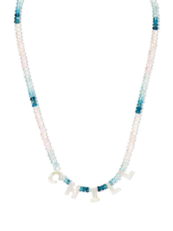 Roxanne First 9K yellow gold Chill aquamarine and mother-of-pearl necklace | Browns Fine Necklaces