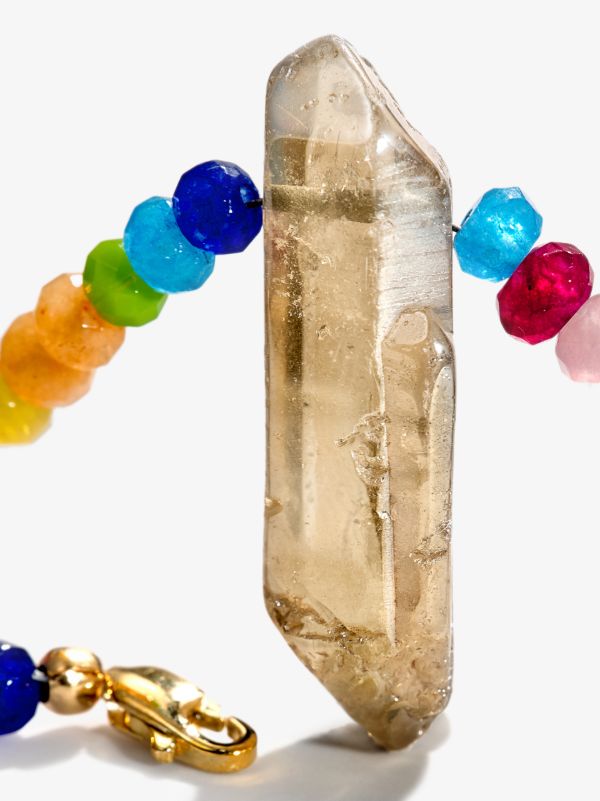 Roxanne First 9K Yellow Gold Crystal Amulet Jade Beaded Necklace | Browns Fine Necklaces