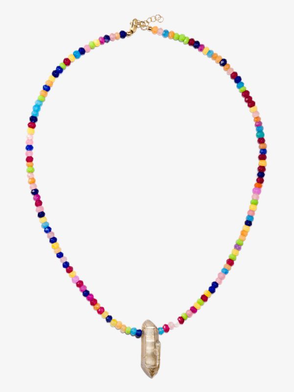 Roxanne First 9K Yellow Gold Crystal Amulet Jade Beaded Necklace | Browns Fine Necklaces