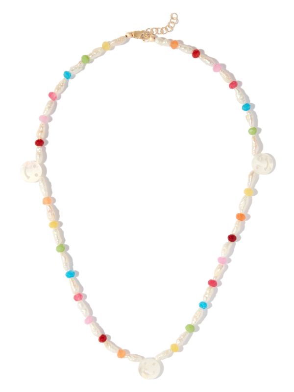 Roxanne First 9K Yellow Gold Disco Mother-of-pearl And Agate Necklace | Browns Fine Necklaces