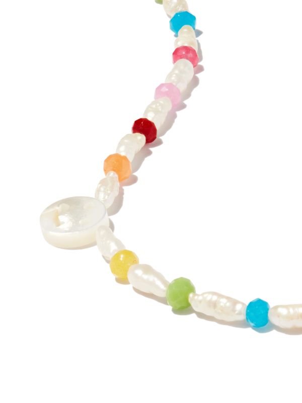 Roxanne First 9K Yellow Gold Disco Mother-of-pearl And Agate Necklace | Browns Fine Necklaces