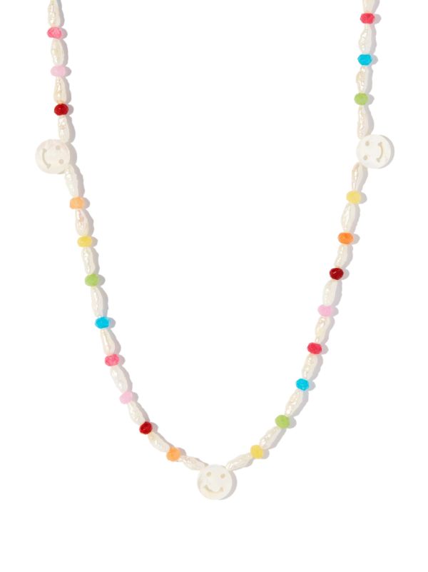 Roxanne First 9K yellow gold Disco mother-of-pearl and agate necklace | Browns Fine Necklaces