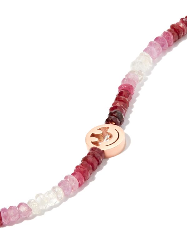 Roxanne First 9kt Rose Gold Smiley Ruby Beaded Bracelet | Browns Fine Bracelets