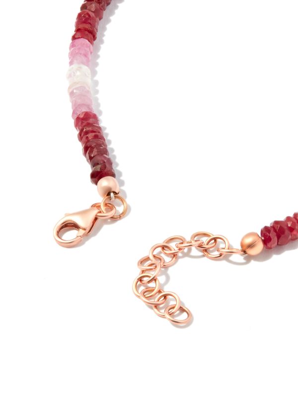 Roxanne First 9kt Rose Gold Smiley Ruby Beaded Bracelet | Browns Fine Bracelets
