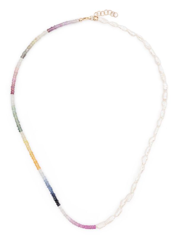 Roxanne First 9kt yellow gold multicolour bead necklace | Browns Necklaces