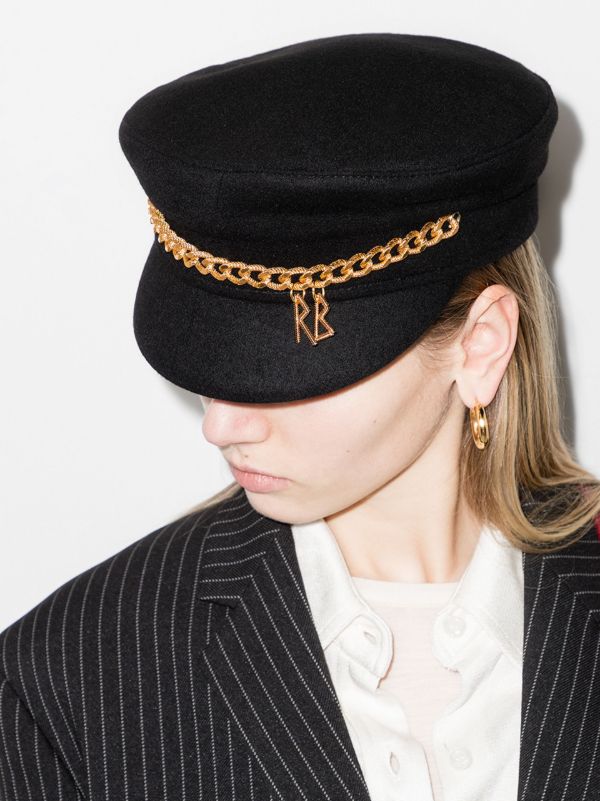 Ruslan Baginskiy Black Chain Baker Boy Hat | Browns Hats