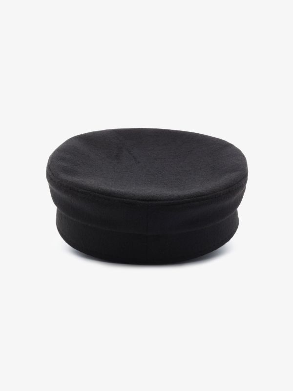 Ruslan Baginskiy Black Monogram Embroidered Wool Baker Boy Hat | Browns Hats