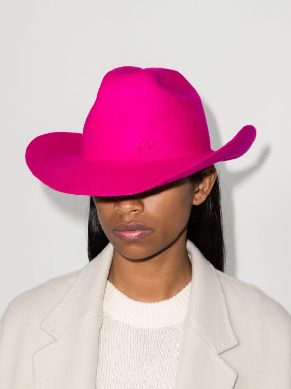 Ruslan Baginskiy Pink Logo Embroidered Cowboy Hat | Browns Hats