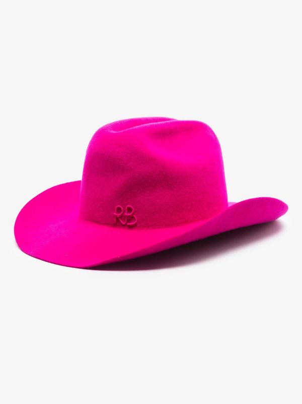 Ruslan Baginskiy Pink Logo Embroidered Cowboy Hat | Browns Hats