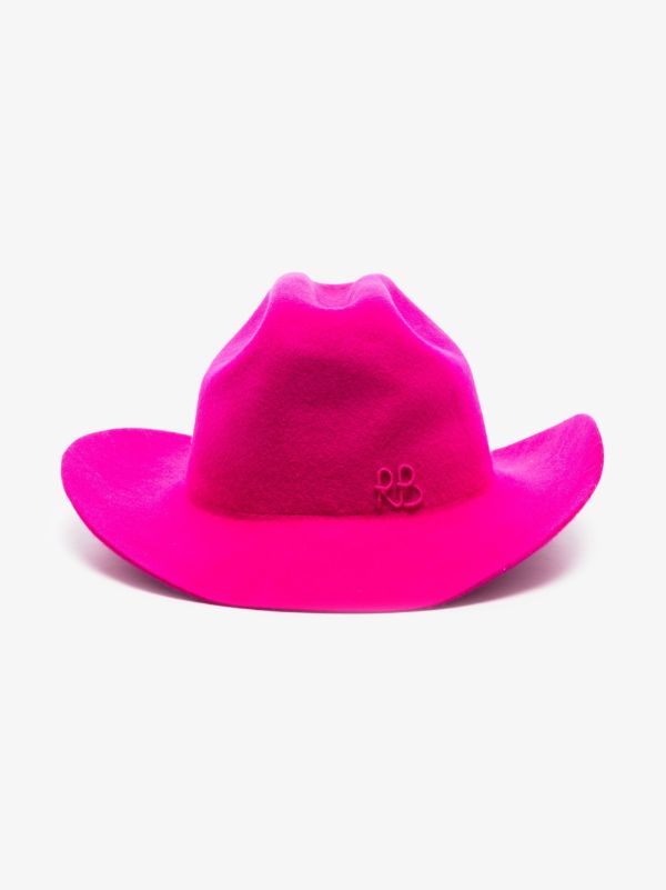 Ruslan Baginskiy Pink Logo Embroidered Cowboy Hat | Browns Hats