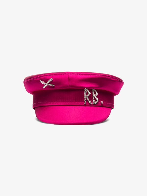 Ruslan Baginskiy pink satin baker boy hat | Browns Hats