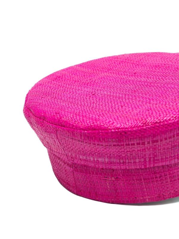 Ruslan Baginskiy Pink Straw Baker Boy Hat | Browns Hats