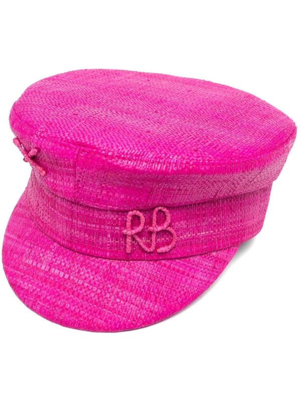 Ruslan Baginskiy Pink Straw Baker Boy Hat | Browns Hats