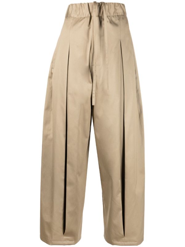 SAGE NATION Neutral Wide-Leg Cotton Trousers | Browns Wide Leg Pants