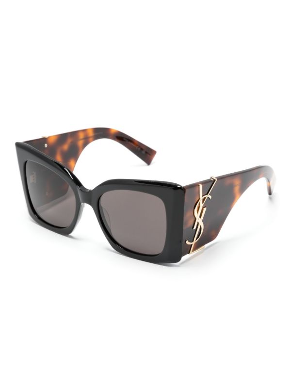 Saint Laurent Eyewear Black Blaze Oversize-Frame Sunglasses | Browns Sunglasses
