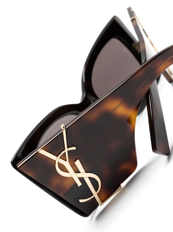 Saint Laurent Eyewear Black Blaze Oversize-Frame Sunglasses | Browns Sunglasses