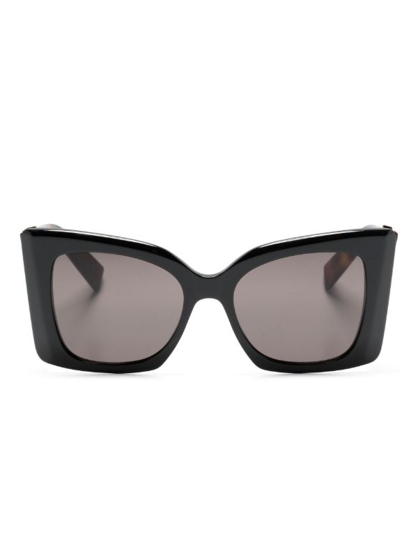 Saint Laurent Eyewear Black Blaze Oversize-Frame Sunglasses | Browns Sunglasses