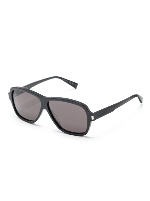 Saint Laurent Eyewear Black Carolyn Pilot-Frame Sunglasses | Browns Sunglasses