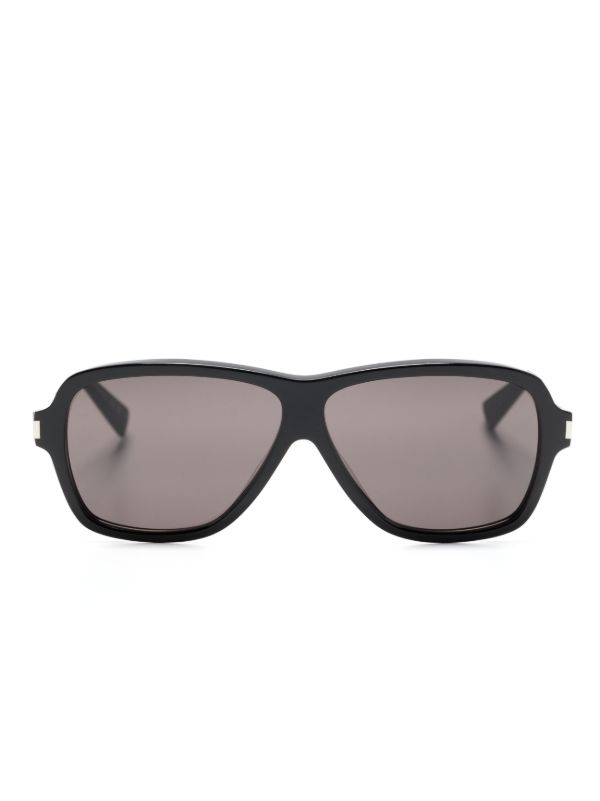 Saint Laurent Eyewear Black Carolyn Pilot-Frame Sunglasses | Browns Sunglasses