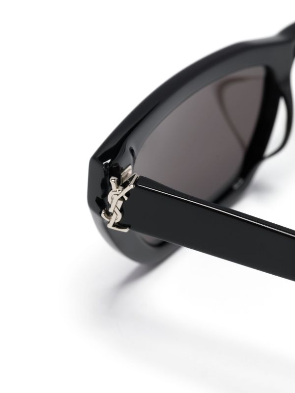 Saint Laurent Eyewear Black Logo-Detail Cat-Eye Sunglasses | Browns Sunglasses