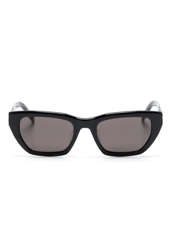 Saint Laurent Eyewear Black Logo-Detail Cat-Eye Sunglasses | Browns Sunglasses