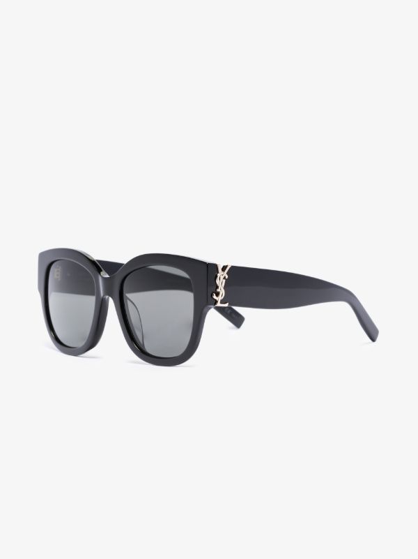 Saint Laurent Eyewear Black Oversized Sunglasses | Browns Sunglasses