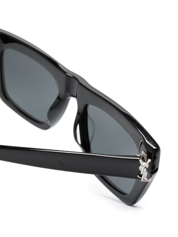 Saint Laurent Eyewear Black SLM 131 Rectangle-frame Sunglasses | Browns Sunglasses