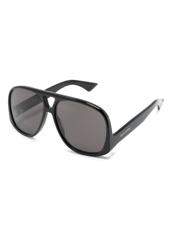 Saint Laurent Eyewear Black Solace Pilot-Frame Sunglasses | Browns Sunglasses