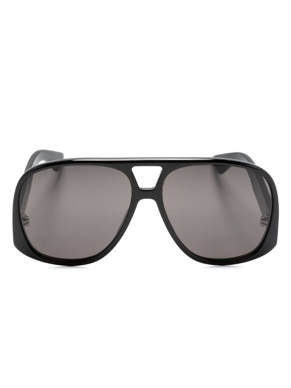 Saint Laurent Eyewear Black Solace Pilot-Frame Sunglasses | Browns Sunglasses