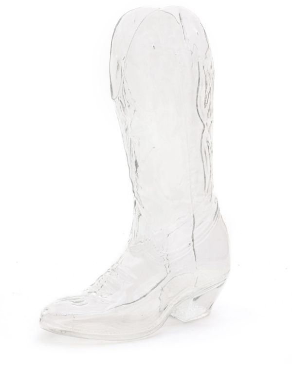 Seletti clear crystal cowboy boot vase | Browns Vases