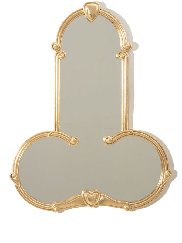 Seletti Gold-Tone Liberty Wood Mirror | Browns Mirrors