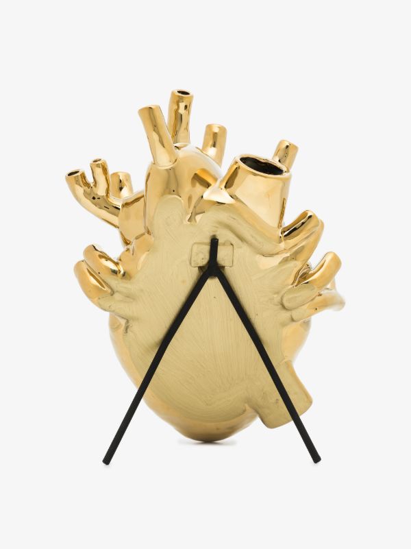 Seletti Gold Tone Love In Bloom Heart Vase | Browns Vases