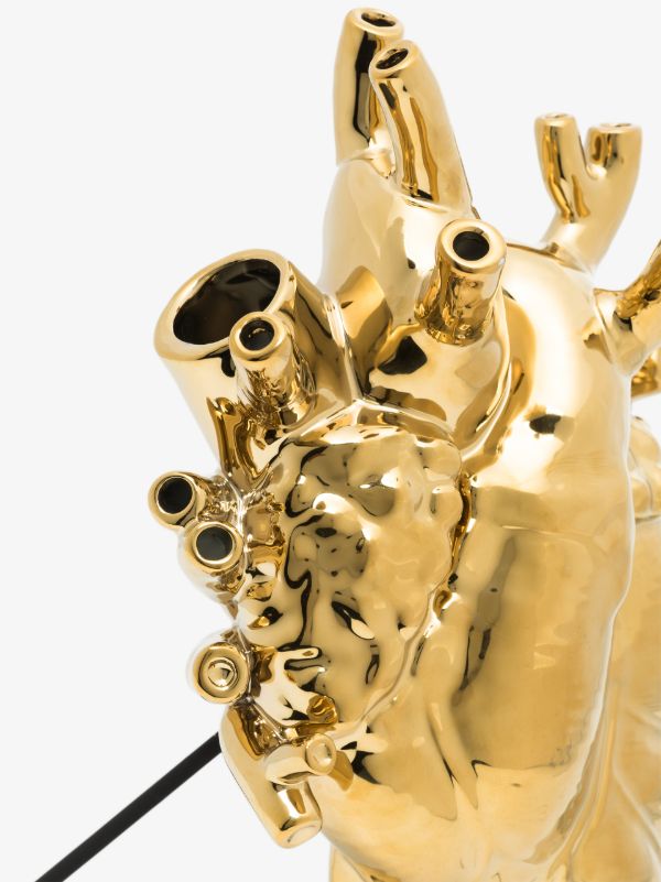 Seletti Gold Tone Love In Bloom Heart Vase | Browns Vases
