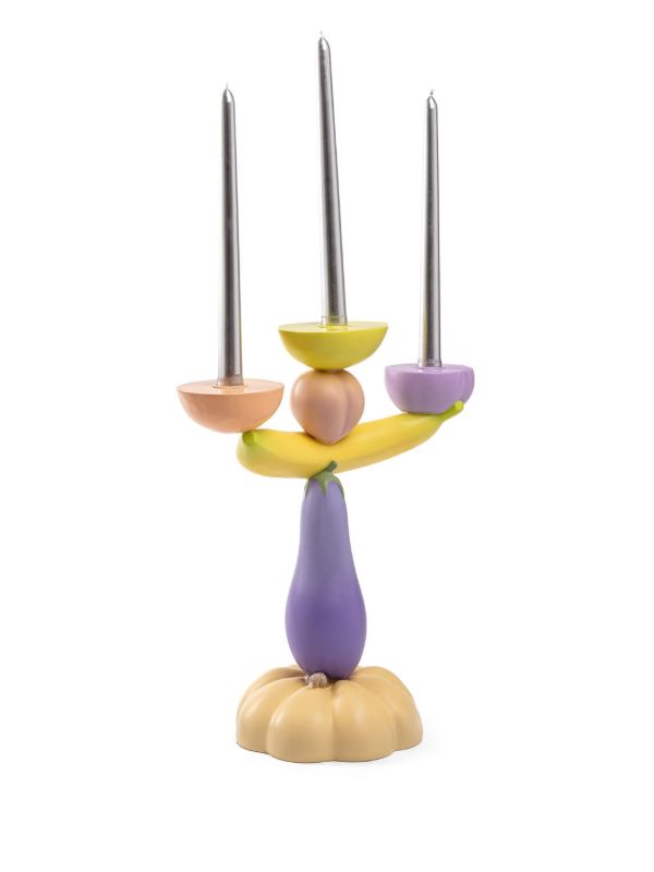 Seletti Vitamin Aubergine Candlestick (36cm) | Browns Candle Holders