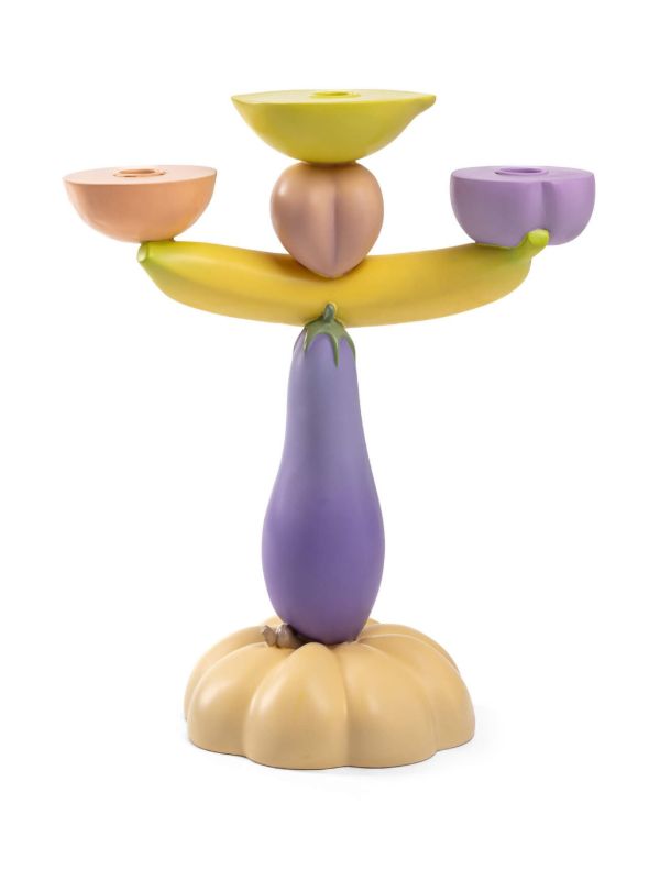 Seletti Vitamin Aubergine candlestick (36cm) | Browns Candle Holders