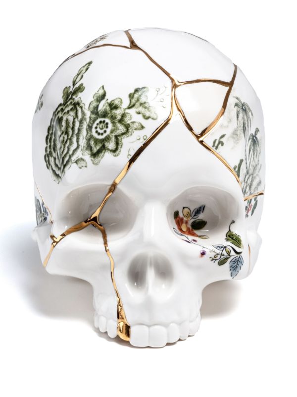 Seletti White Kintsugi Porcelain Skull | Browns Homeware