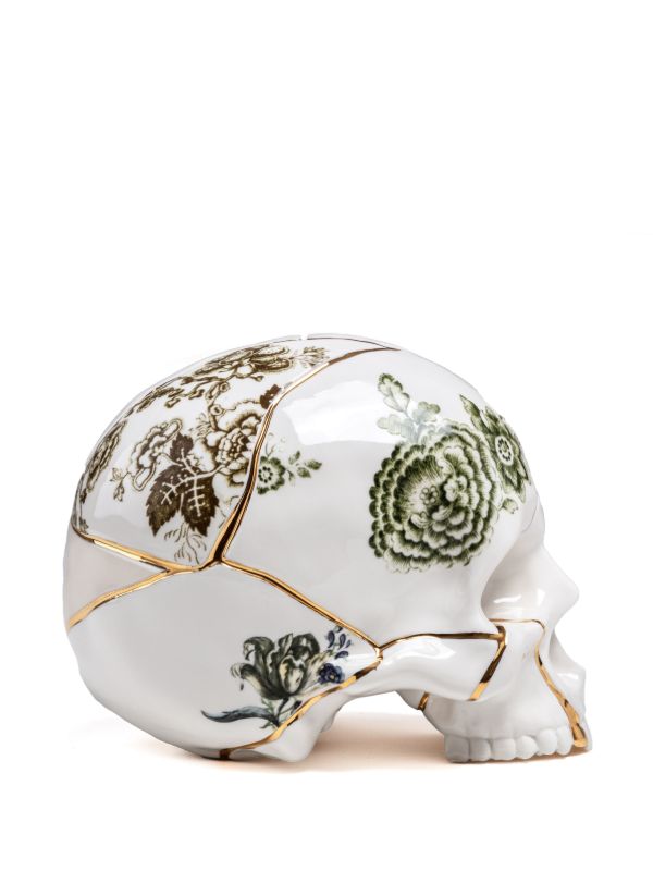Seletti White Kintsugi Porcelain Skull | Browns Homeware