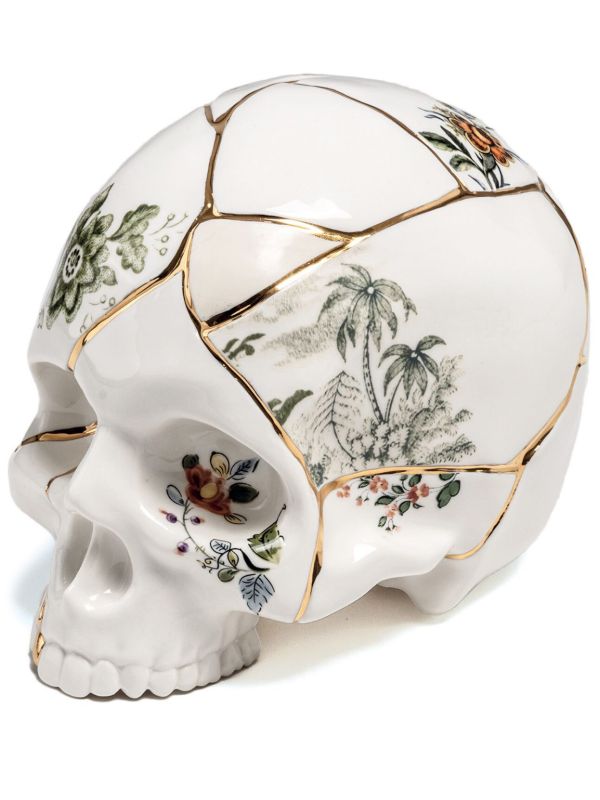 Seletti White Kintsugi Porcelain Skull | Browns Homeware