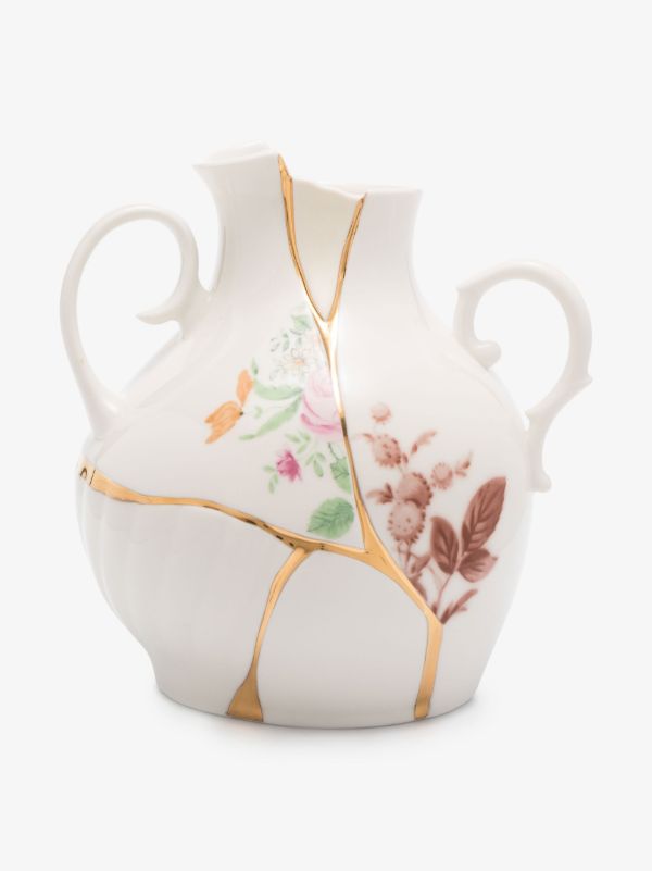Seletti White Kintsugi Small Porcelain Vase | Browns Vases