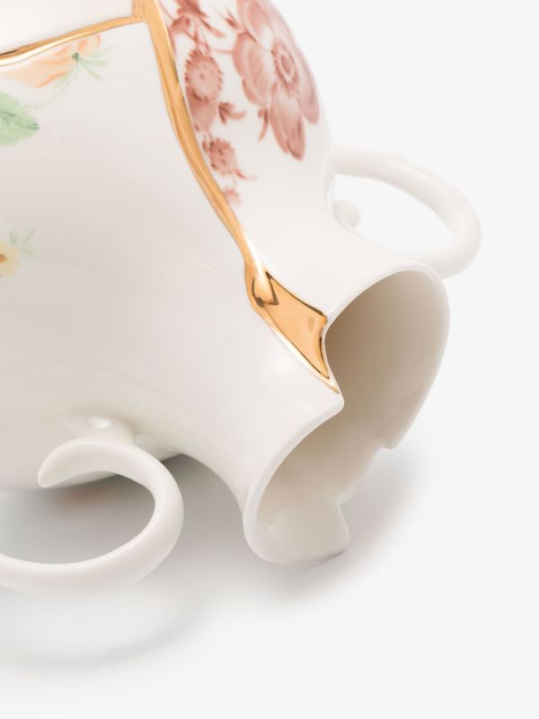 Seletti White Kintsugi Small Porcelain Vase | Browns Vases