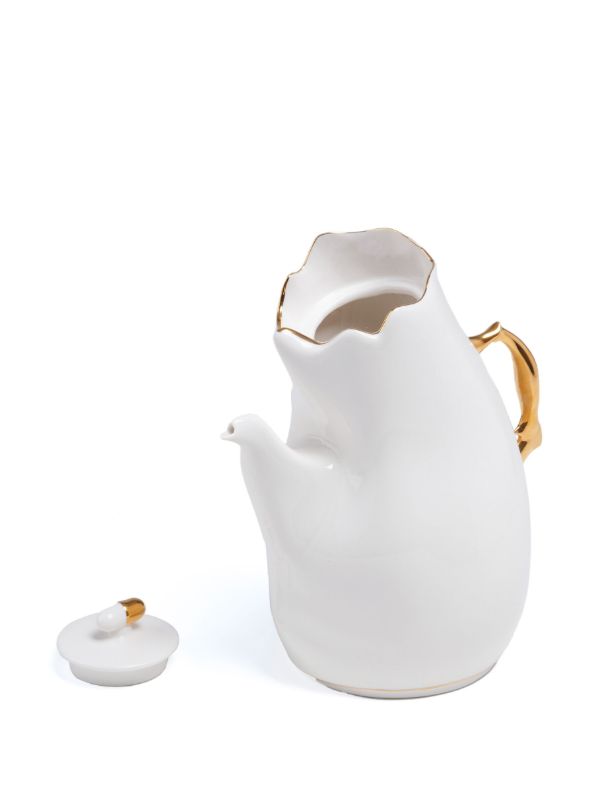 Seletti White Meltdown Porcelain Tea Pot | Browns Cups & Tea Sets