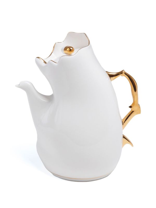 Seletti White Meltdown Porcelain Tea Pot | Browns Cups & Tea Sets